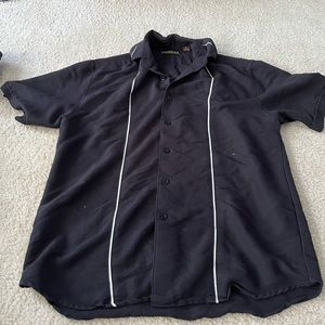 Black Button-up with white stripes